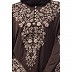 A-line party wear abaya with Resham embroidery work- Coffee Brown